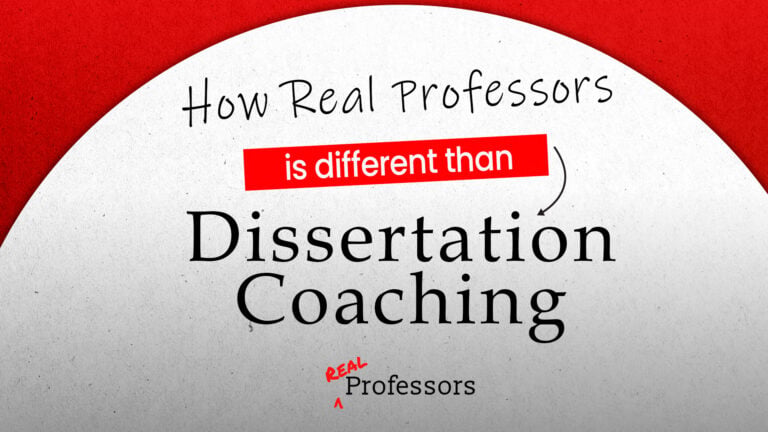 How Real Professors differs from Dissertation Coaching, emphasizing academic support and dissertation writing guidance.